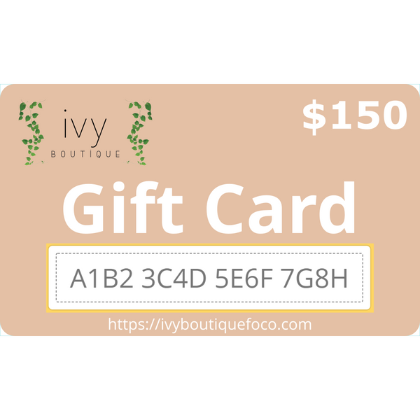 Gift card– revolution boutique store