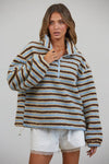 Coastal Striped Quarter Zip
