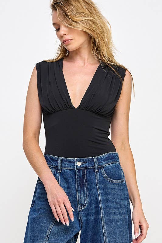 Deep V-Neckline Bodysuit