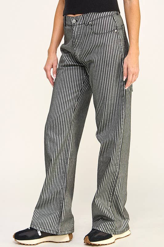 Stripe Metallic Jeans