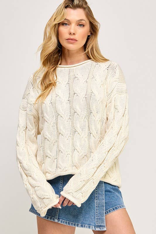 Chunky Twist Weave Sweater