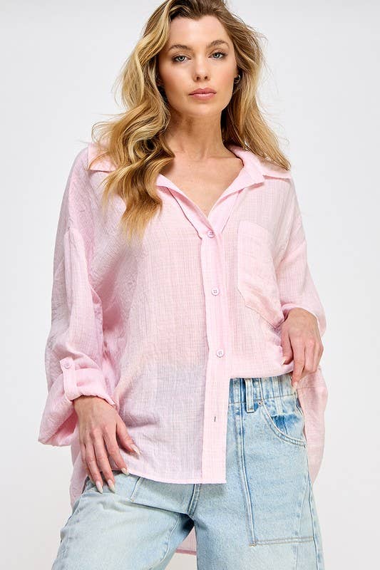 Loose Fit Button Up Shirts