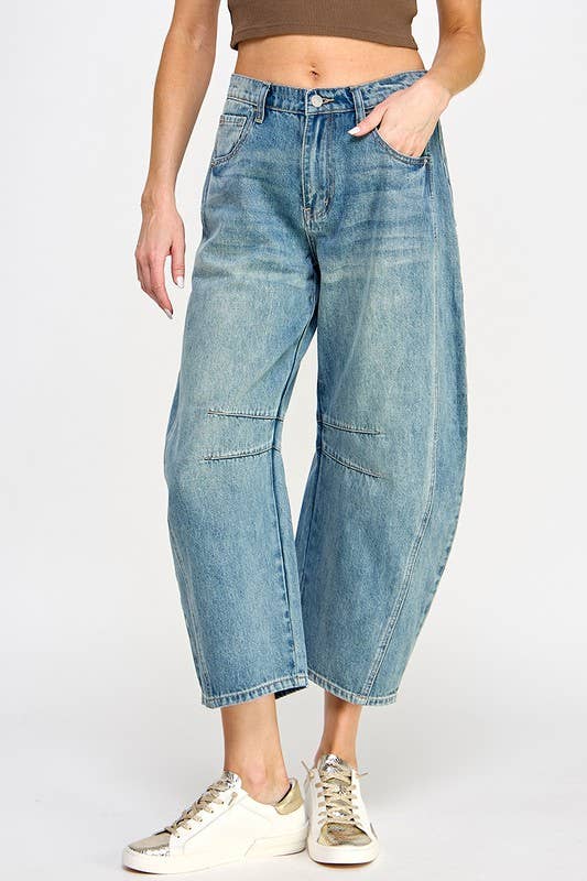 Mid-Rise Barrel Jeans