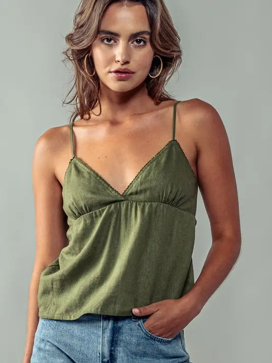 Linen Babydoll Tank