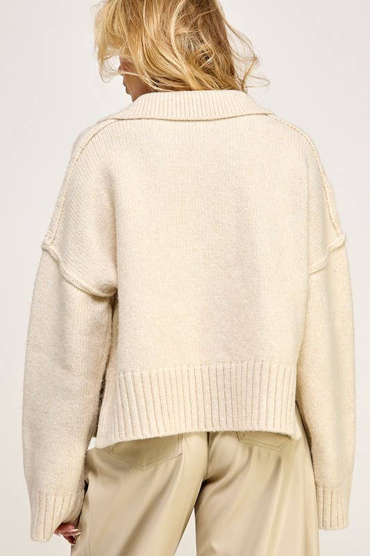 Polo Collar Soft Sweater