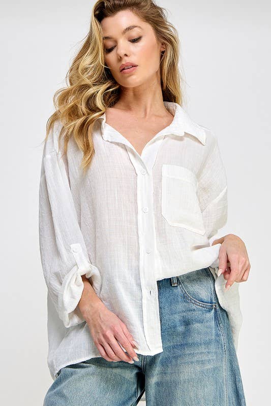 Loose Fit Button Up Shirts