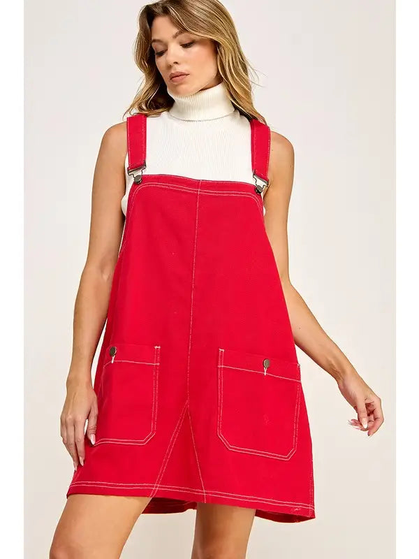 Overall Smock Mini Dress