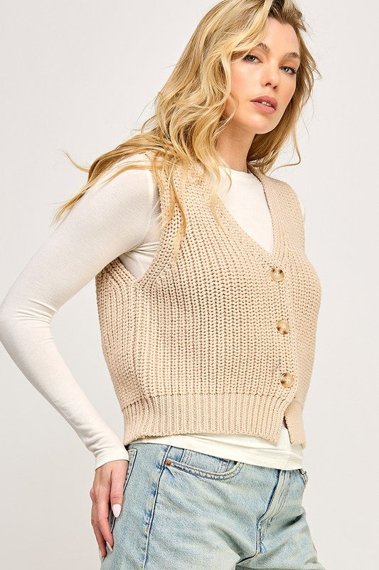 Chunky Weave Sweater Vest