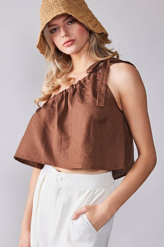 Off Shoulder Tie Crop Top