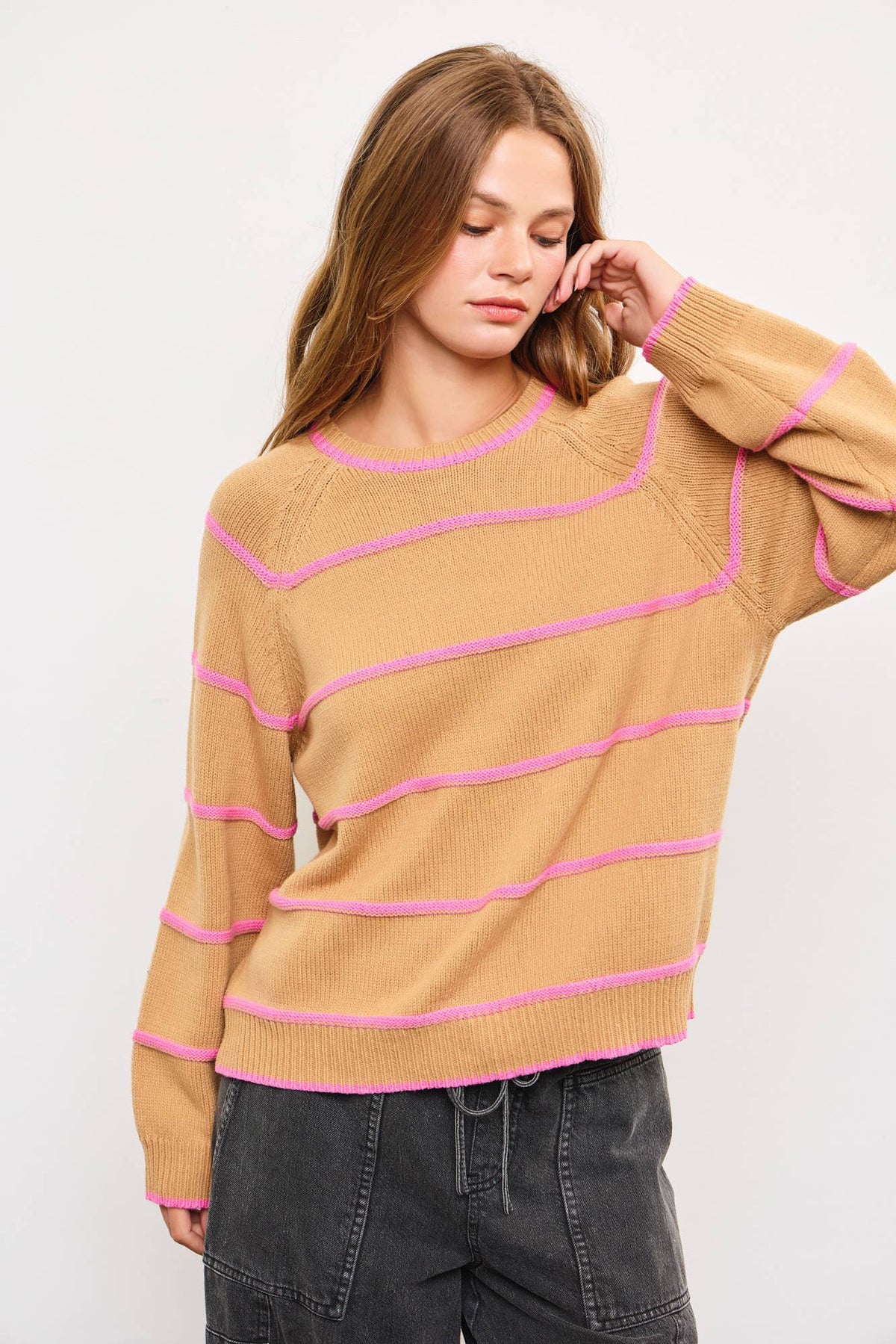 Striped Thick Knit Top