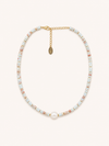 Blue Bead And Pearl Necklace