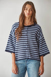 Brookelle Striped Quarter Sleeve Cardigan