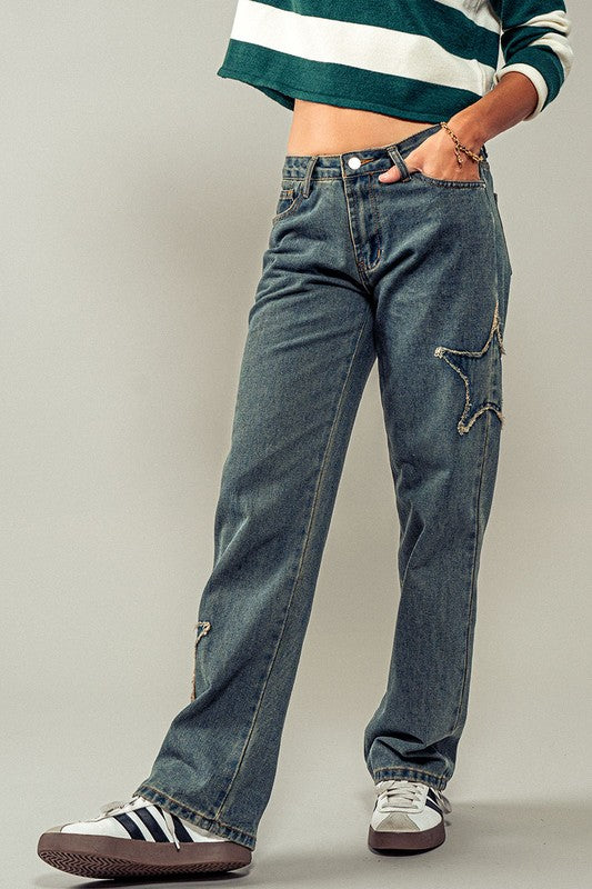 Star Stitched Jeans