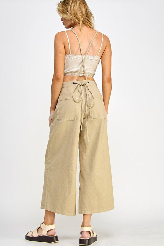 Slouchy Tie Back Overalls