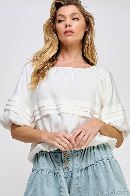 Tiered Bubble Sleeve Top