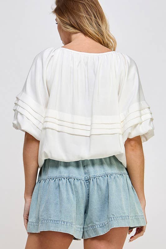 Tiered Bubble Sleeve Top