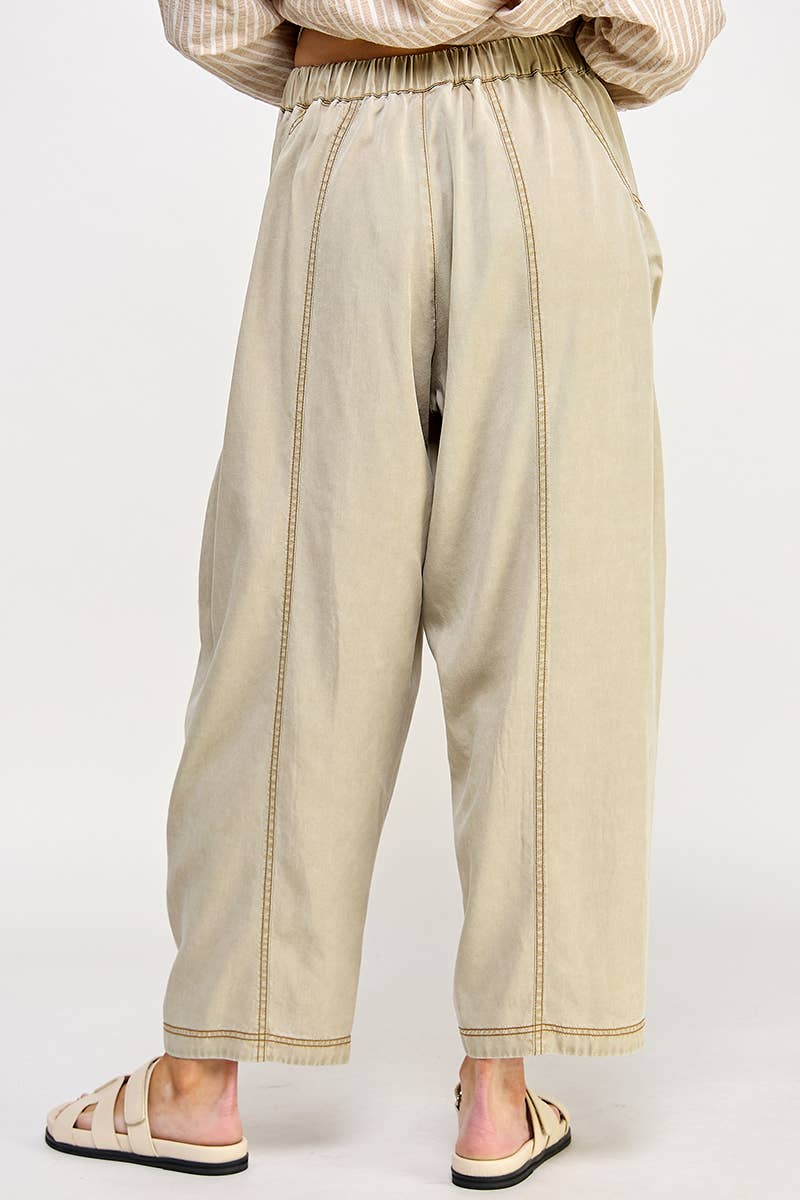 Pull-On Barrel Leg Pants