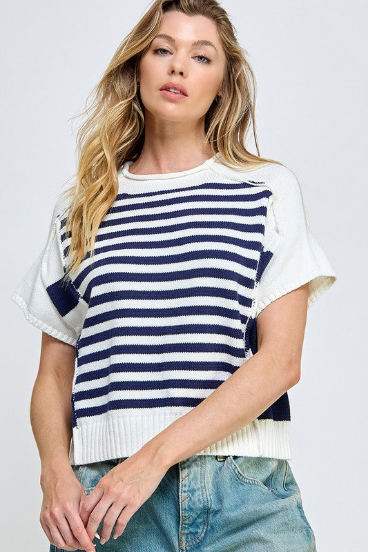 Striped Knitted Sweater Top