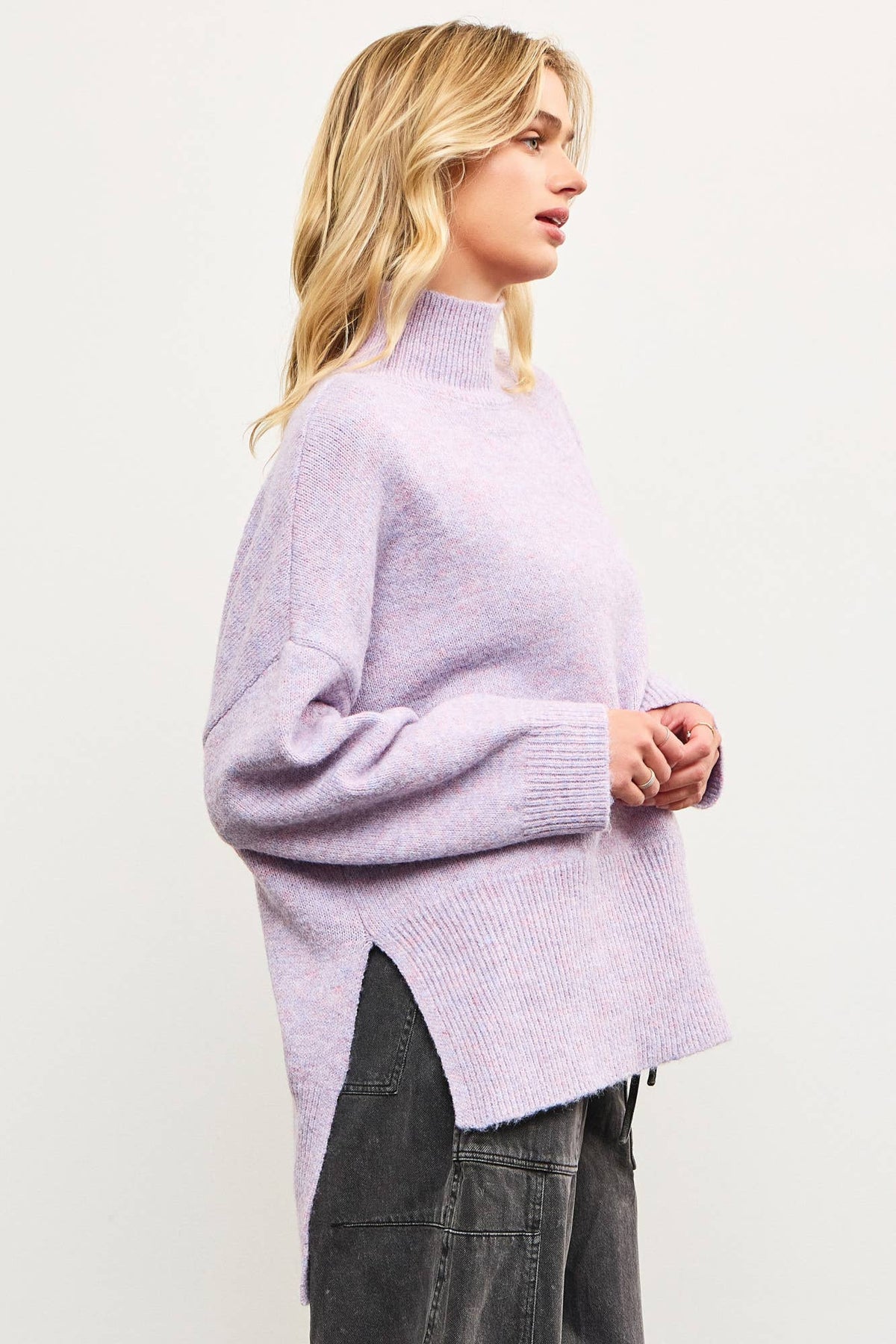 Mock Neck Oversized Sweater