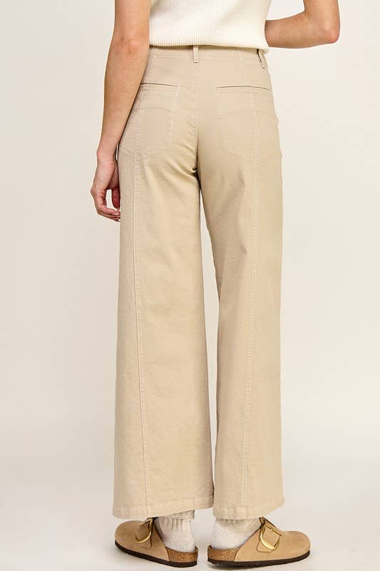 Clean Seamed Wide Leg Jeans