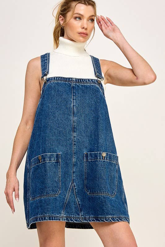 Overall Smock Mini Dress