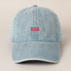 USA Embroidered Denim Hat