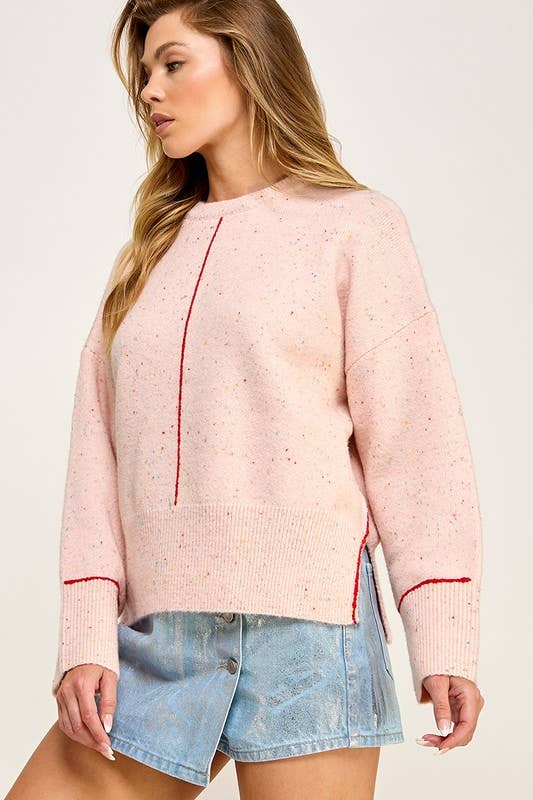 Cozy Stripe Speckled Sweater