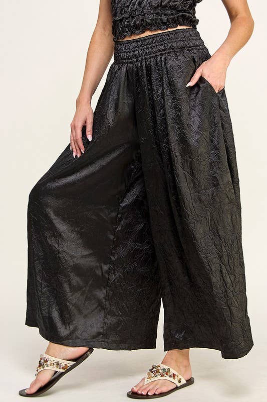 Crinkle Wide Leg Pants