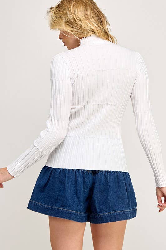 Rib Knit Long Sleeve Top