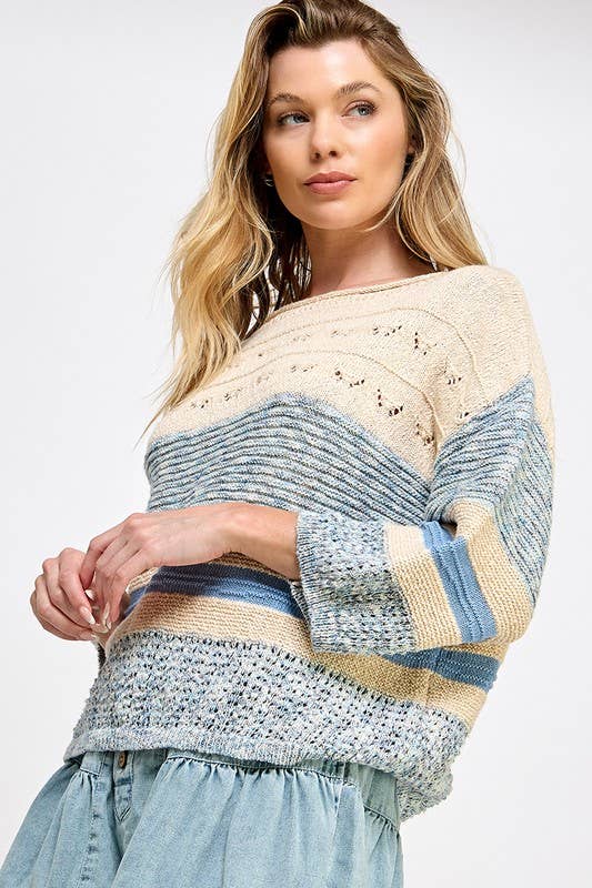 Open-Stitch Sweater Top