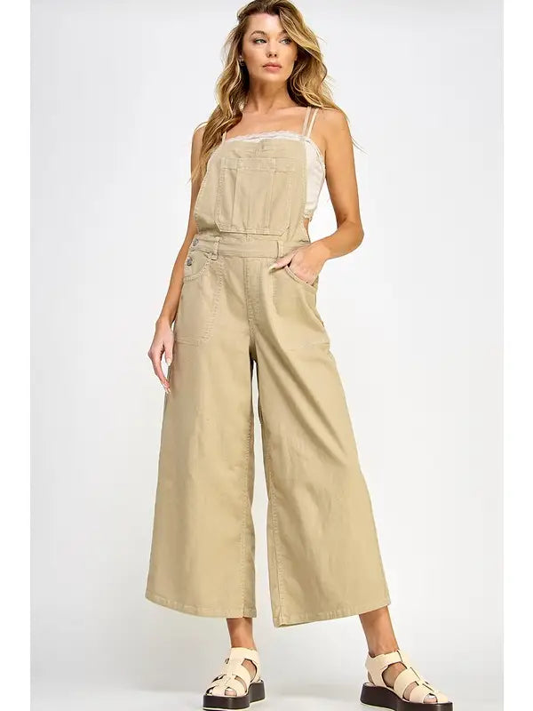 Slouchy Tie Back Overalls