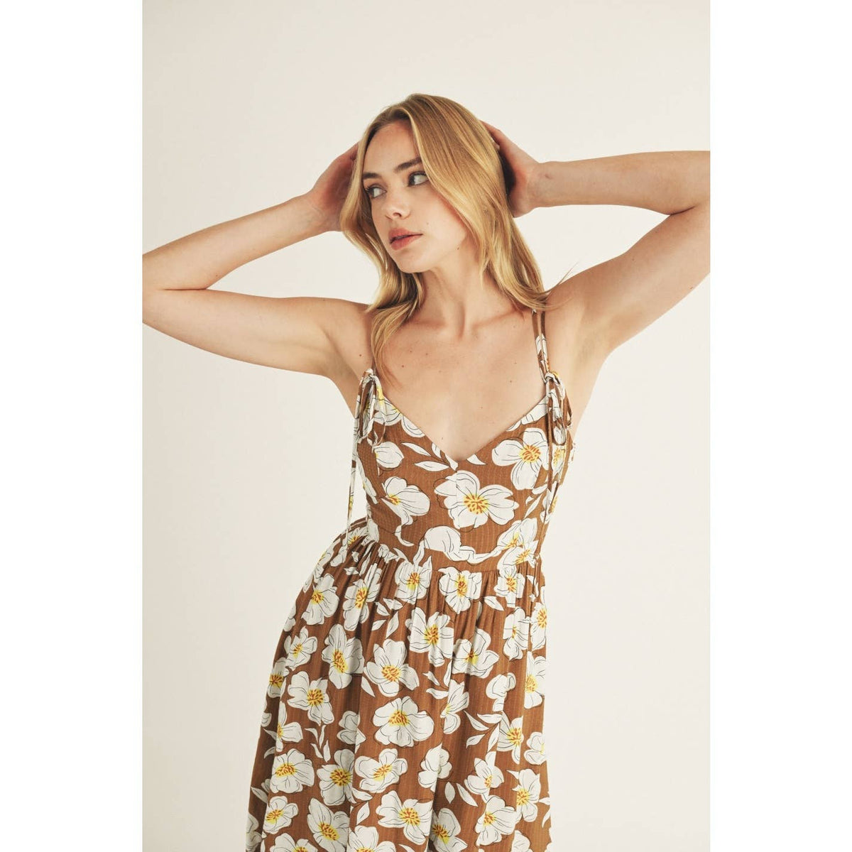 Strappy Floral Print Midi Dress