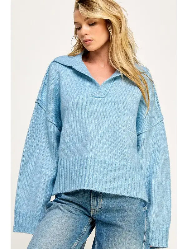 Polo Collar Soft Sweater