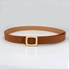 Faux Leather Square Buckle Belt