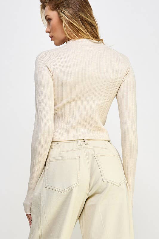 Long Sleeve Knit Cropped Top