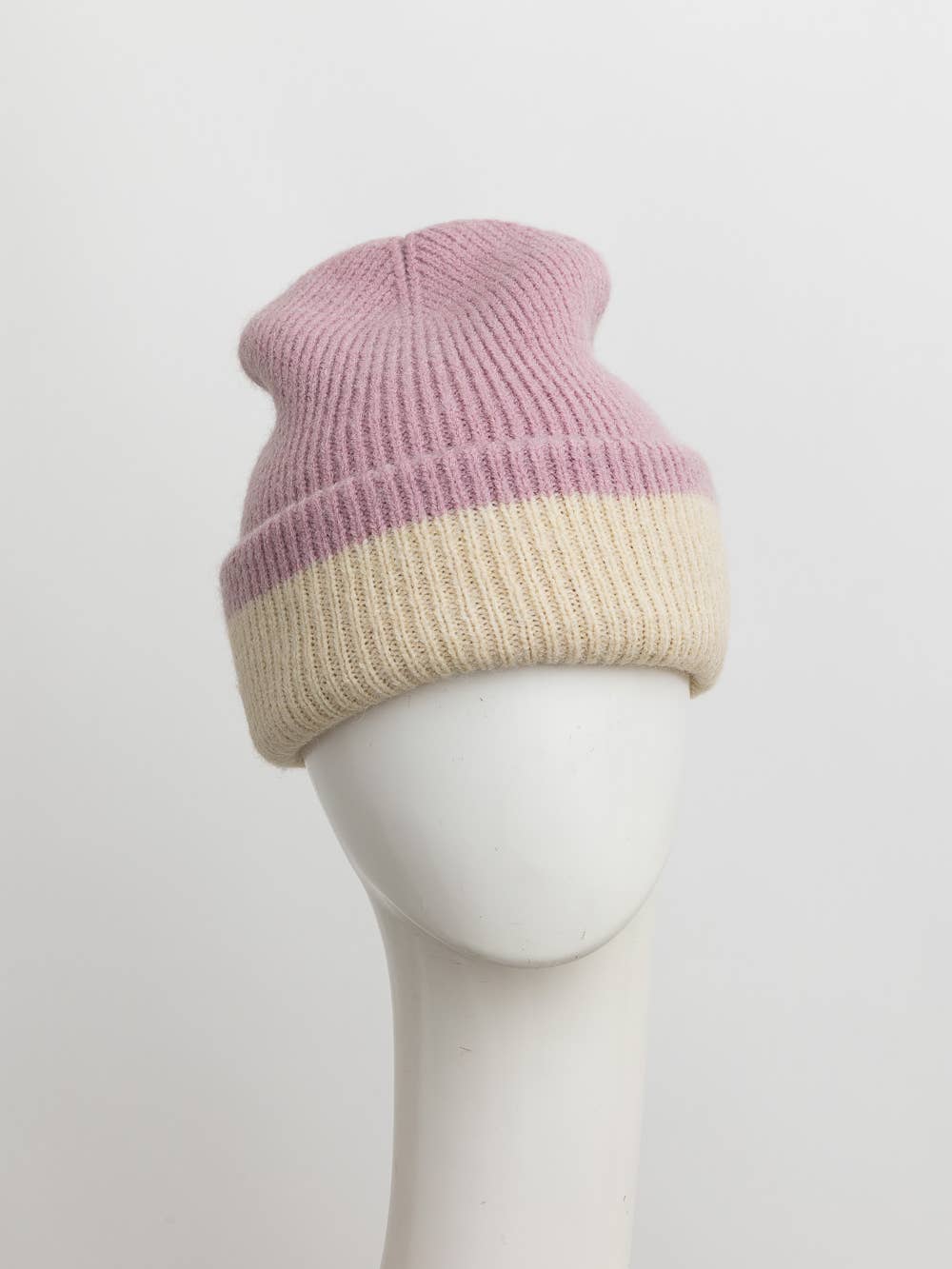 Basic Knit Two Tone Beanie