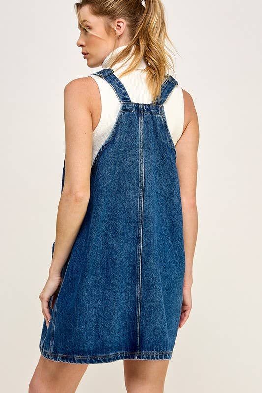 Overall Smock Mini Dress