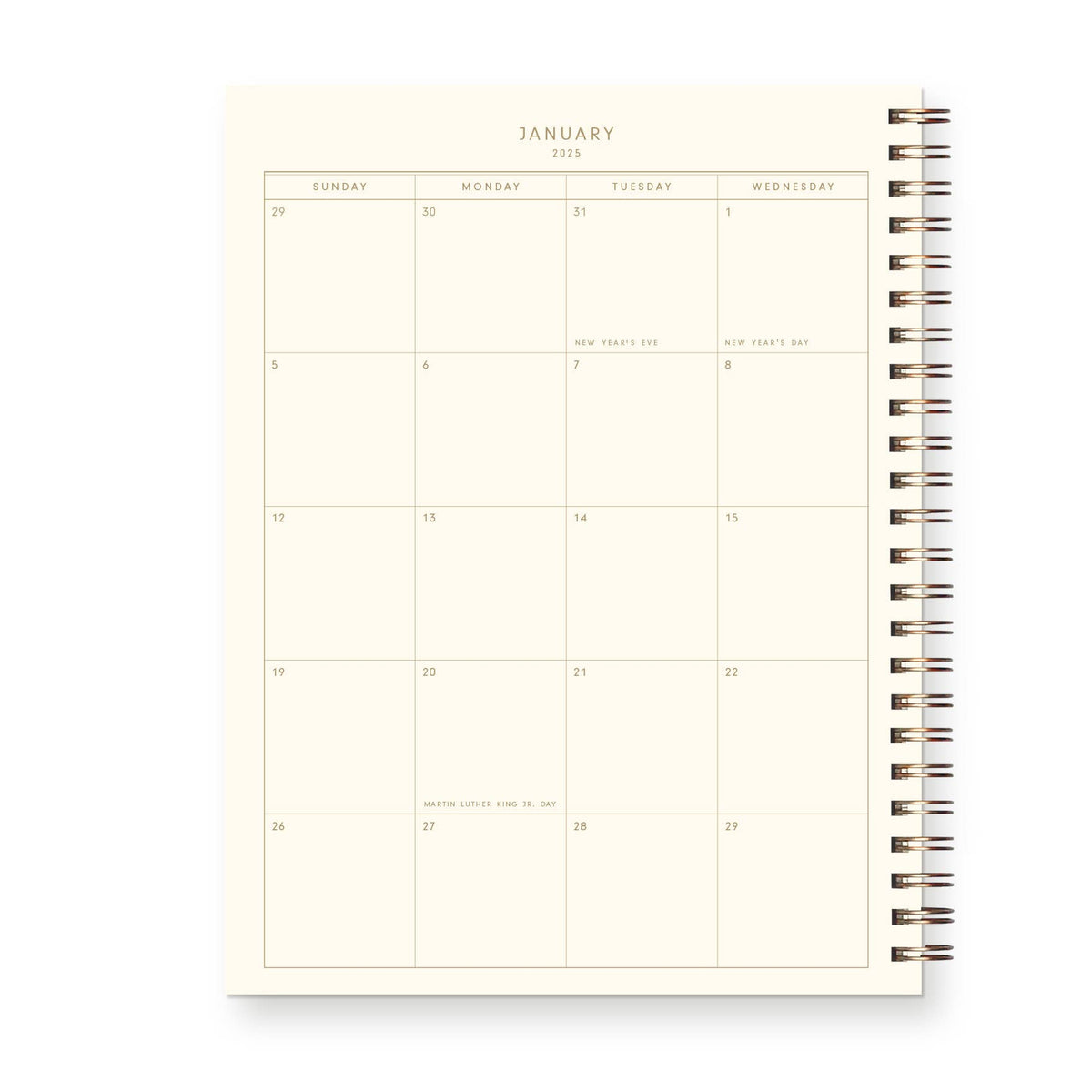 2025 Bold Dated Weekly Planner