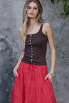 Macey Ribbed Button Cami