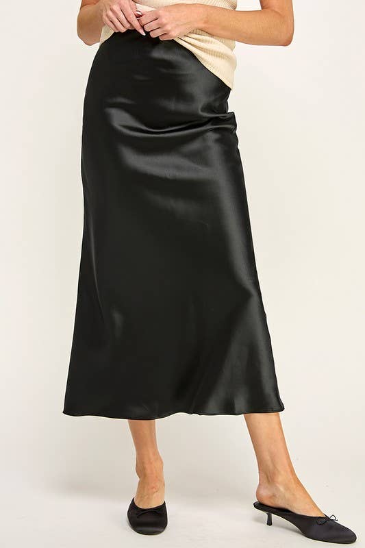 Satin Effect Midi Skirt