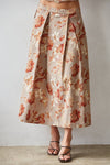 Tonya Floral Print Pleated Midi Skirt