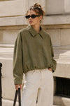 Lanie Faux Suede Bomber Jacket