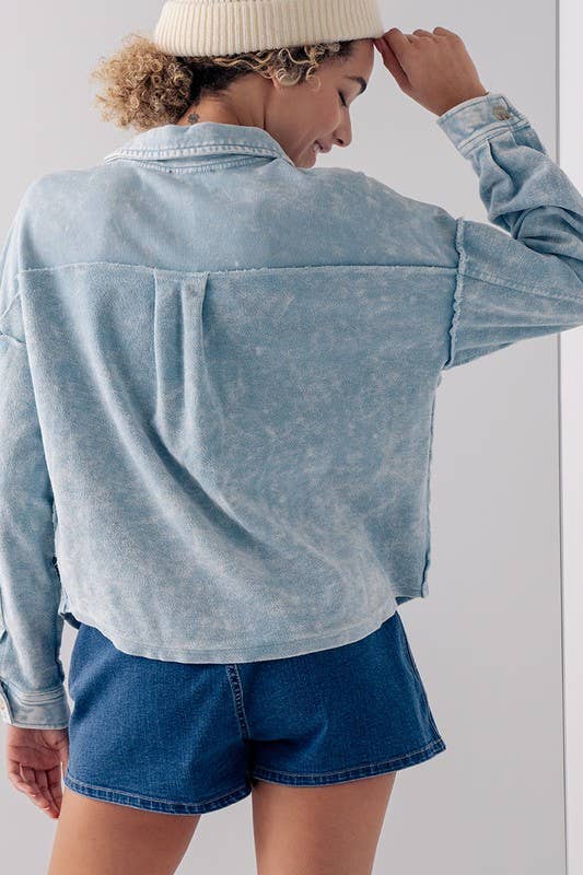 Exposed Seam Vintage Wash Shacket