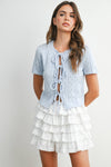Debi Tie-Front Pointelle Top