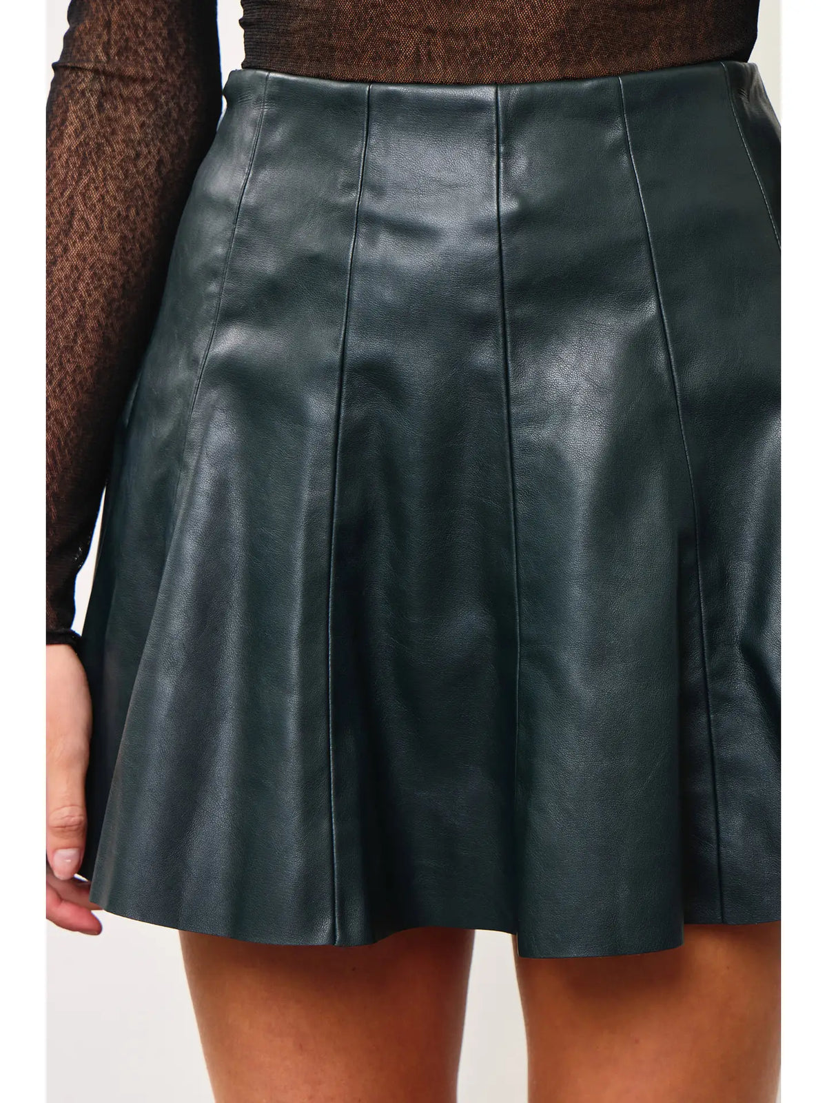 Flared Leather Mini Skort