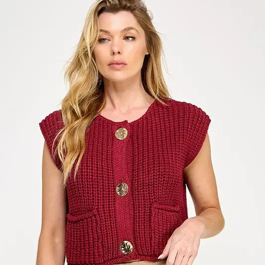 Crochet Button Down Vest