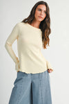 Monica Thermal Knit Long Sleeve Top