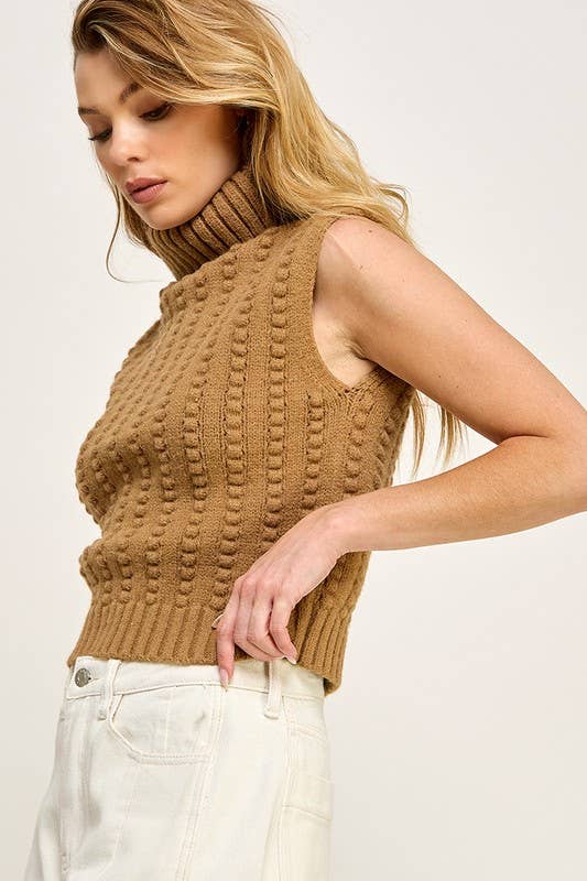 Chunky Knit Turtle Neck Tank