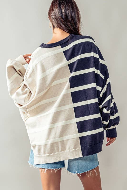 Two Tone Stripe Sweater