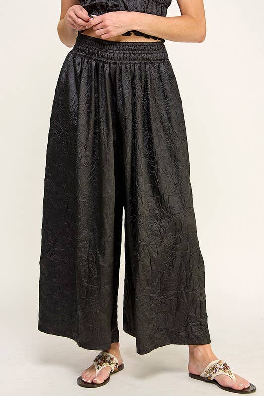 Crinkle Wide Leg Pants